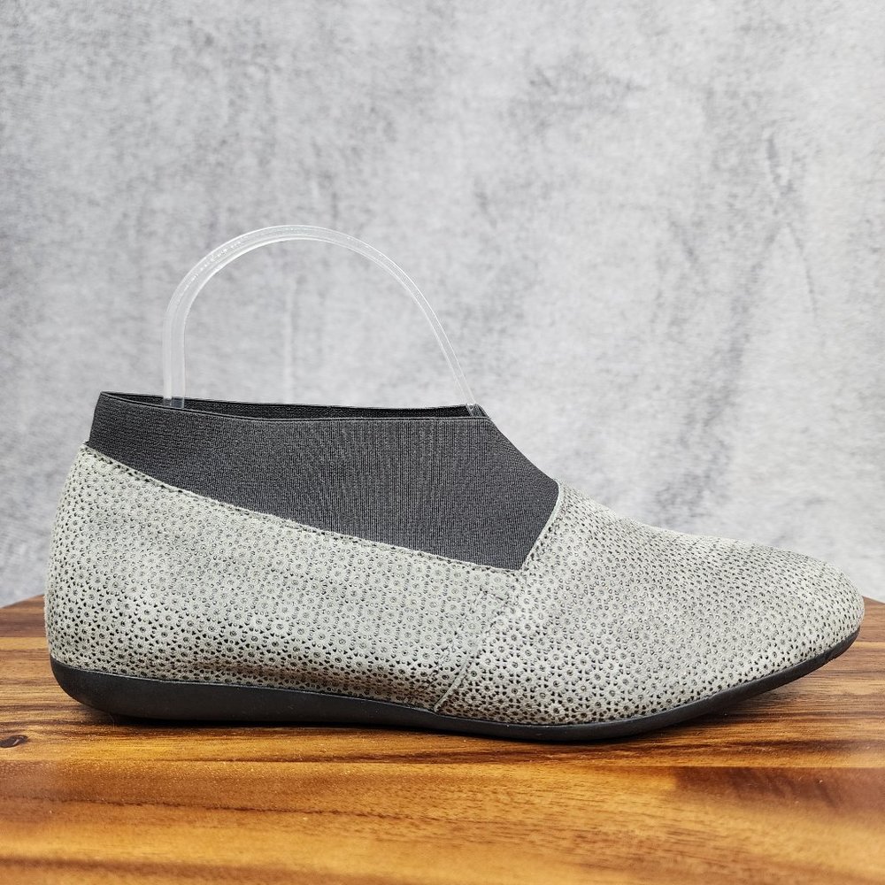 Wolky Shoes Women's 6 37 Gray Black Slip On Comfort Walking Low Top Flat Loafer